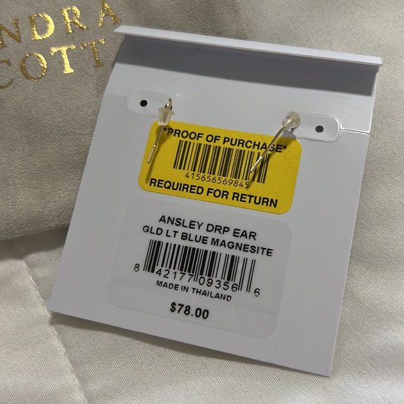 Ansley Heart Gold Drop Earrings - Picture 6 of 6